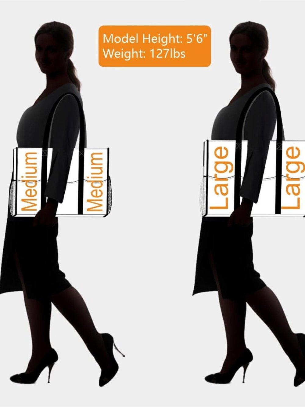 Utility Water Resistant Tote Bag with 13 Pockets, Top Zipper Closure & Thick Bot - Picture 5 of 6
